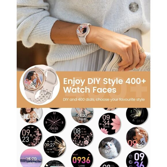 ✨ Ruxingx Smart Watch Women White Android iPhone Compatible Birthday Gifts Watch - Picture 8 of 8